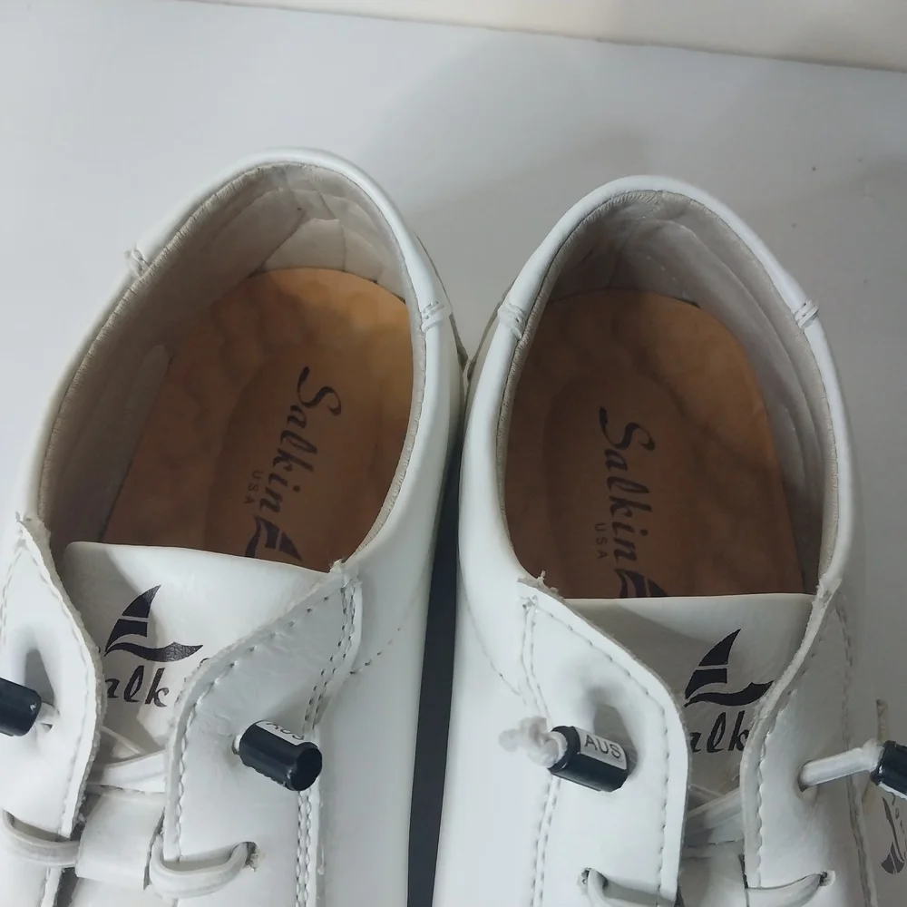 Salkin Handmade White Leather Men's Sneakers Size 40